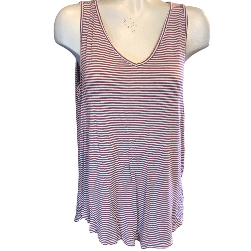 Ladies Casual Tank Top Emmas Closet Size Large Thin Stripes‎ Flowey